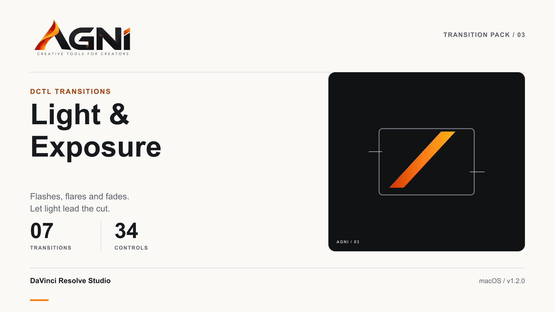 AGNI DCTL Transitions — Light & Exposure cover